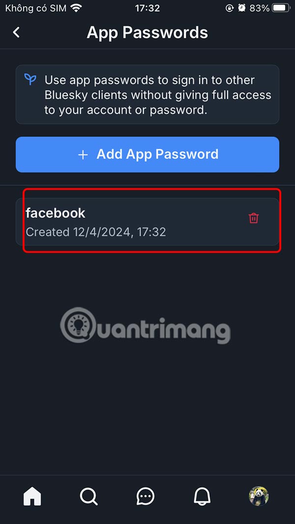 How to create an app password on Bluesky to link Picture 7