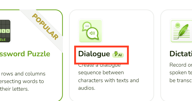 images 2 of How to create an English review conversation on Educaplay