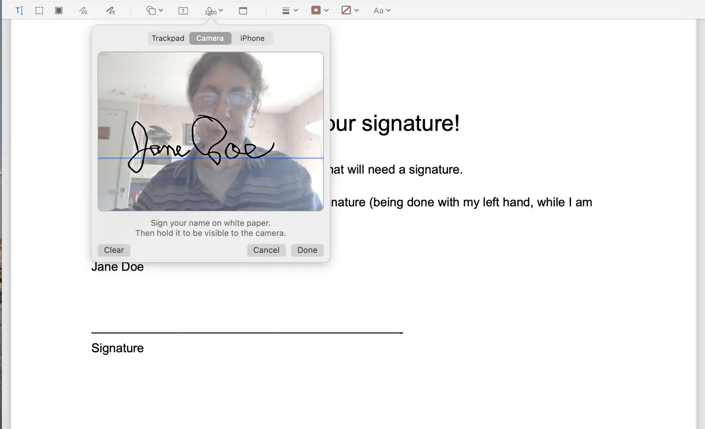 Picture 3 of How to create and insert a signature into a PDF file on a Mac