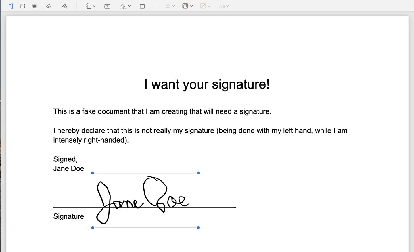 Picture 7 of How to create and insert a signature into a PDF file on a Mac