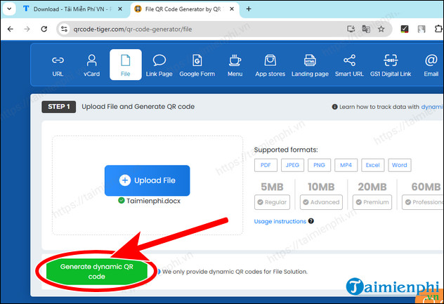 Picture 5 of How to create and upload QR codes for PDF, Word, and Excel documents.