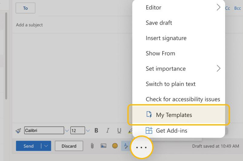 Picture 1 of How to create and use email templates in Outlook