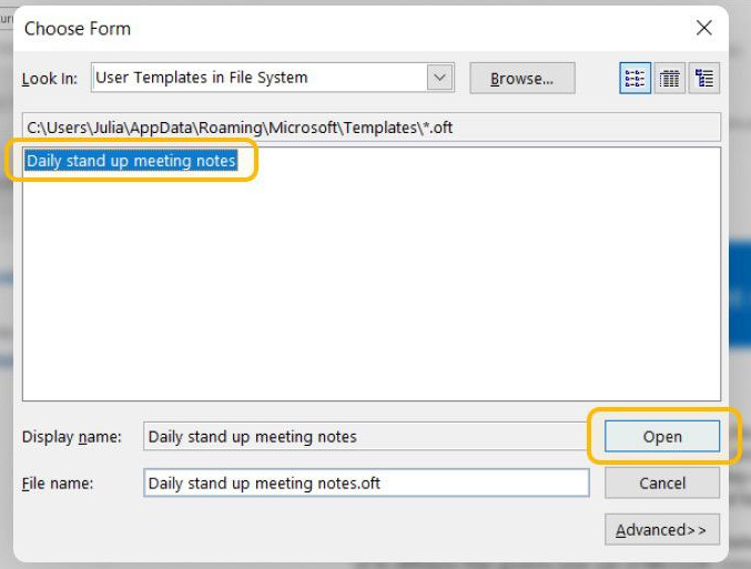 Picture 7 of How to create and use email templates in Outlook