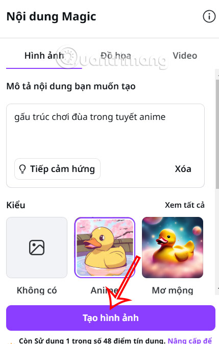 How to create anime images right on Canva Picture 3
