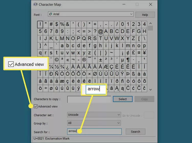 How to create arrow symbols on any keyboard Picture 3