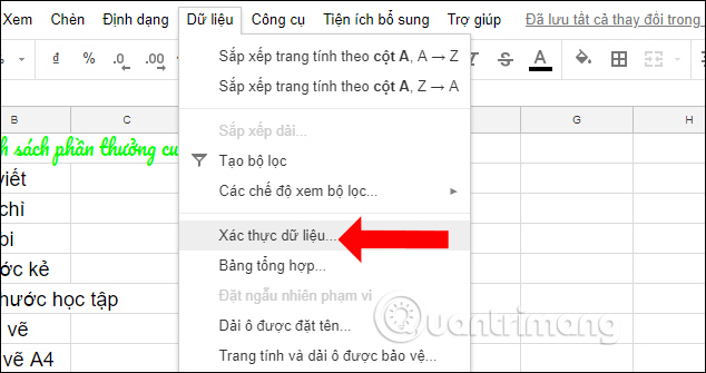 Picture 5 of How to create checkboxes in Google Sheets - Managing content on Google Sheets