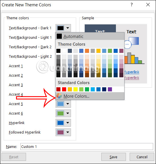 How to create custom themes and colors in Word Picture 4