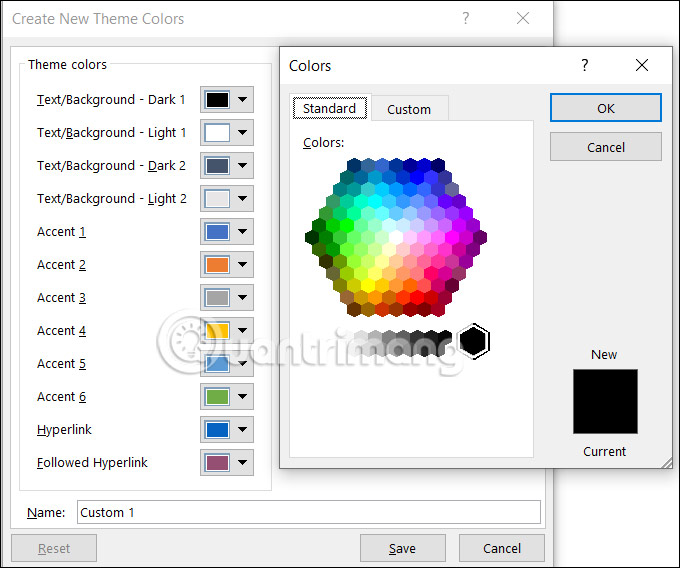 How to create custom themes and colors in Word Picture 5
