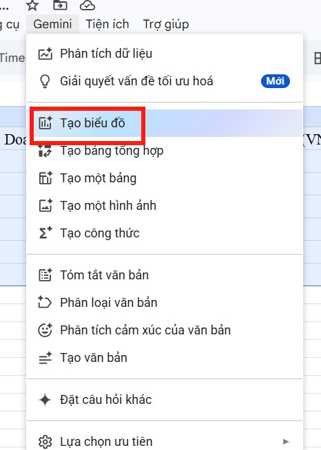 How to create graphs and charts in Google Sheets using Gemini Picture 1