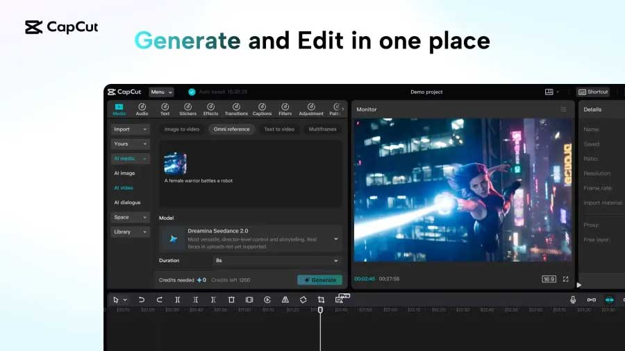 How to create videos using AI with Dreamina Seedance 2.0 in CapCut Picture 1