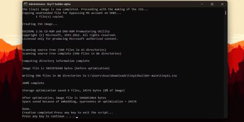 How to create Windows 11 ISO image using Tiny11 Builder Picture 4