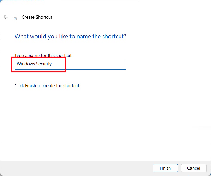How to create a Windows Security shortcut on Windows Picture 3