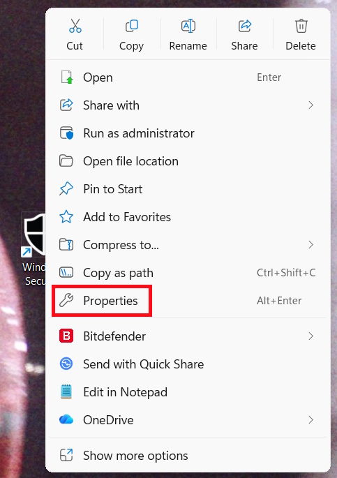 How to create a Windows Security shortcut on Windows Picture 4