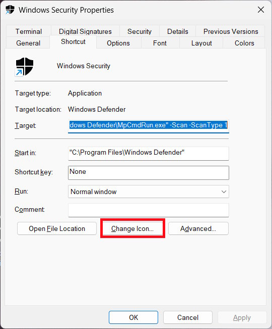 How to create a Windows Security shortcut on Windows Picture 5