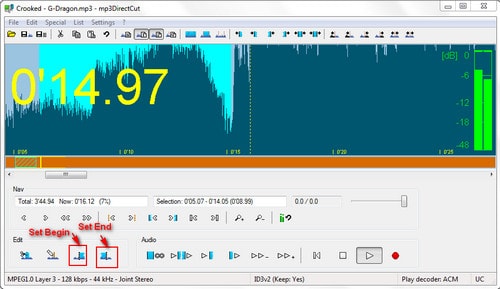 Picture 4 of How to cut MP3 music and create phone ringtones using mp3DirectCut