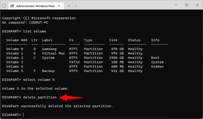 How to delete a partition on Windows hard drive? Picture 9