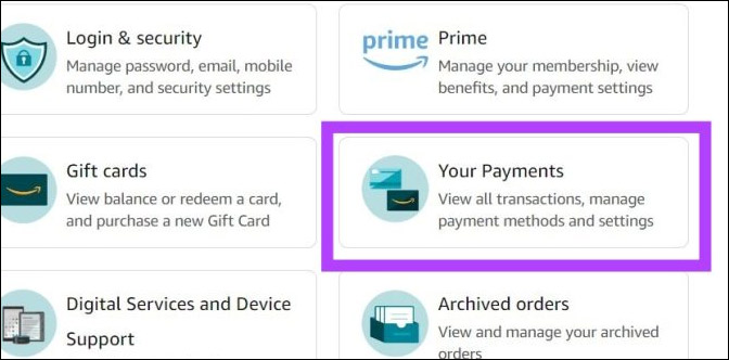 How to delete a payment card on Amazon Picture 2