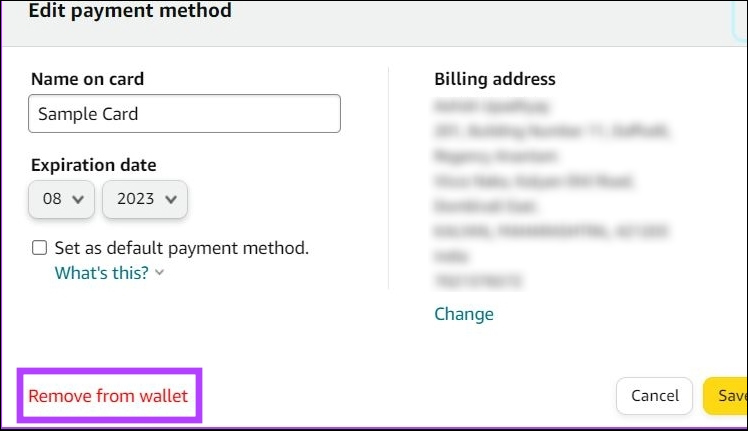 How to delete a payment card on Amazon Picture 4