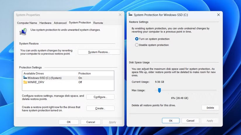 How to delete old Windows restore points to free up space Picture 1