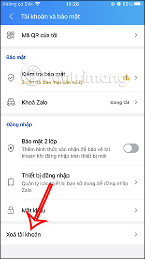 Picture 3 of How to delete a Zalo account on your phone, cancel the deletion of a Zalo account.