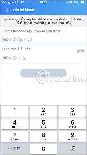 Picture 5 of How to delete a Zalo account on your phone, cancel the deletion of a Zalo account.