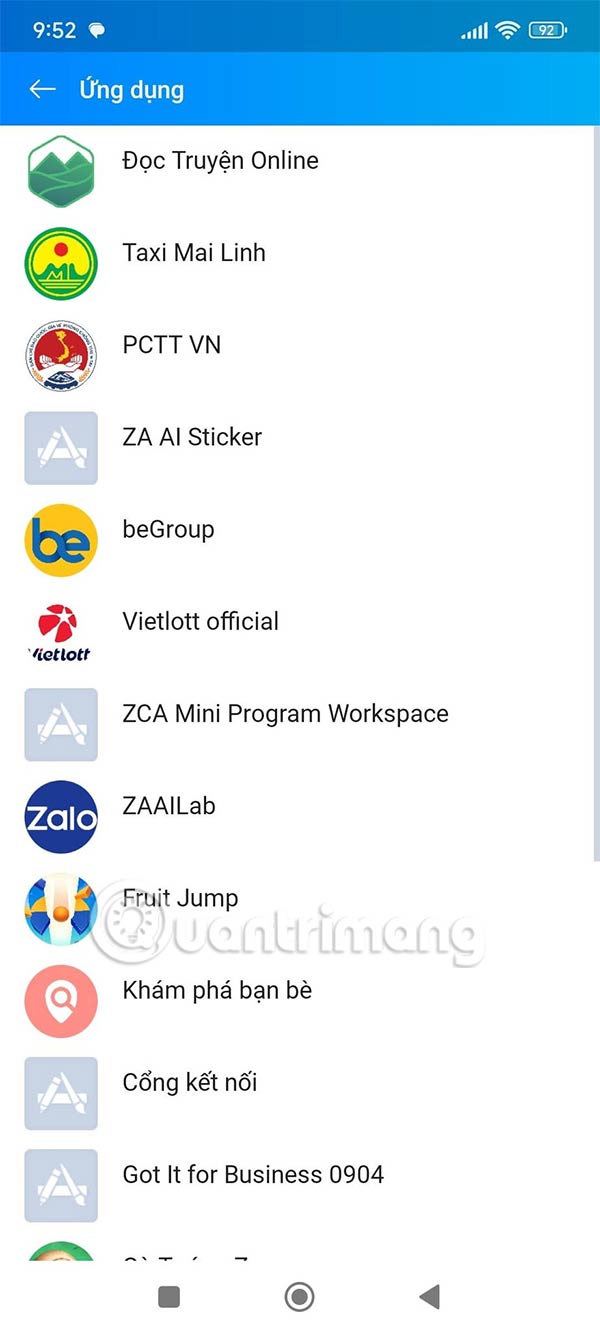 How to delete applications that grant access to Zalo Picture 4
