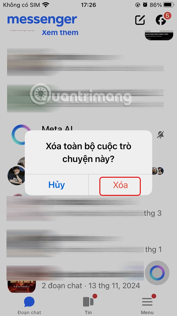 How to delete Meta AI chat history Picture 3