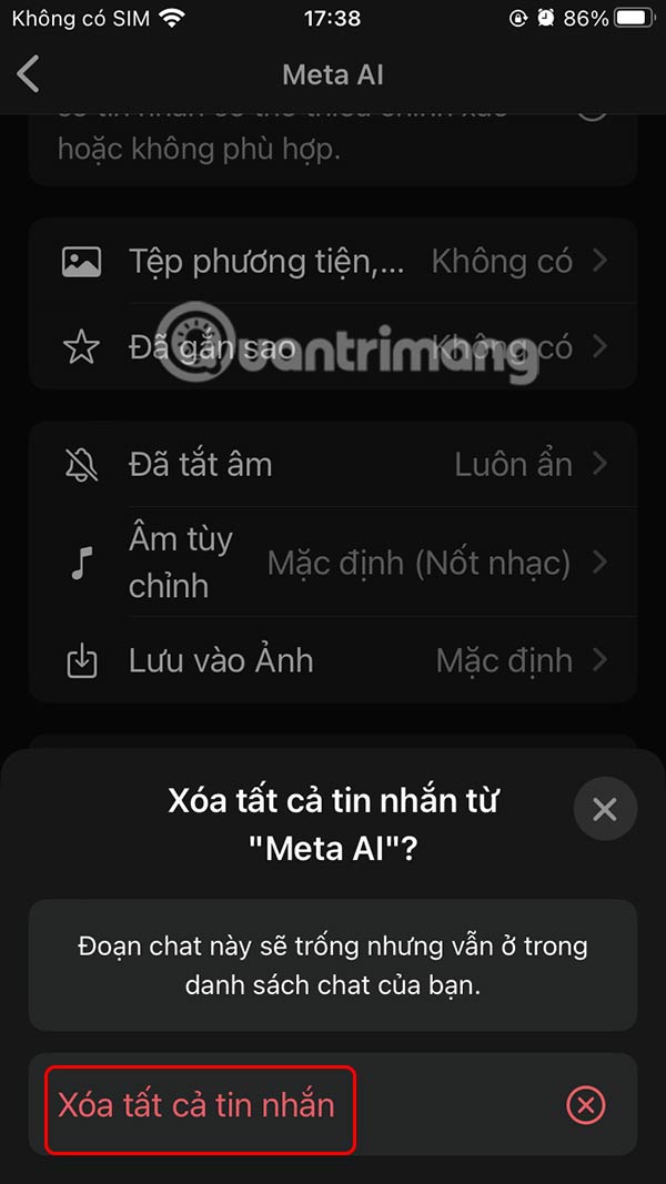 How to delete Meta AI chat history Picture 9