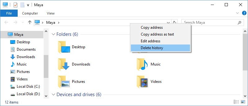 How to delete folder and file search history on File Explorer Picture 7