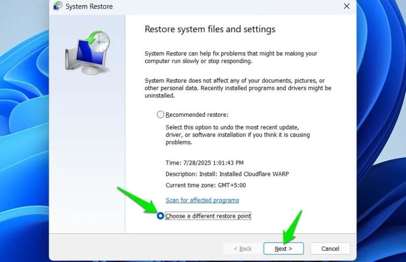 How to delete individual system restore points in Windows Picture 1