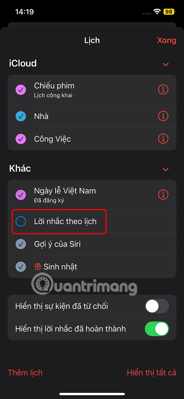 How to delete reminders from Calendar on iPhone Picture 3