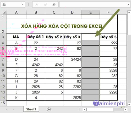 How to delete rows and columns in Excel with mouse or key Picture 7