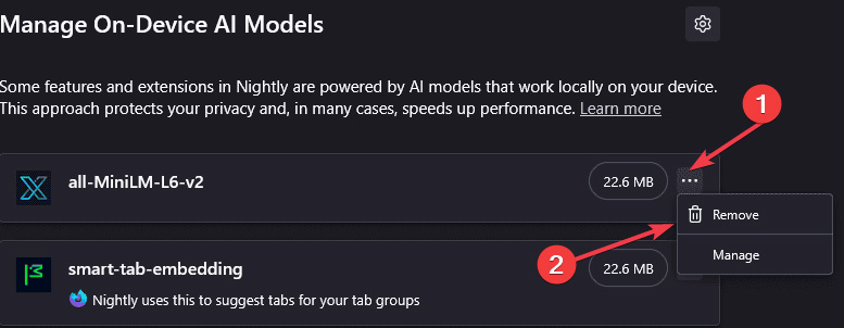 How to disable AI models in Firefox Picture 3