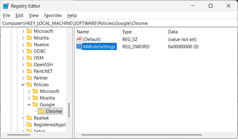 How to disable AI on the address bar and new tabs in Chrome. Picture 6