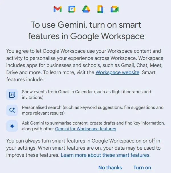 How to disable Gemini in Gmail and other Google Workspace apps Picture 5