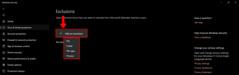 How to Disable Microsoft Defender for a Specific Application in Windows Picture 5