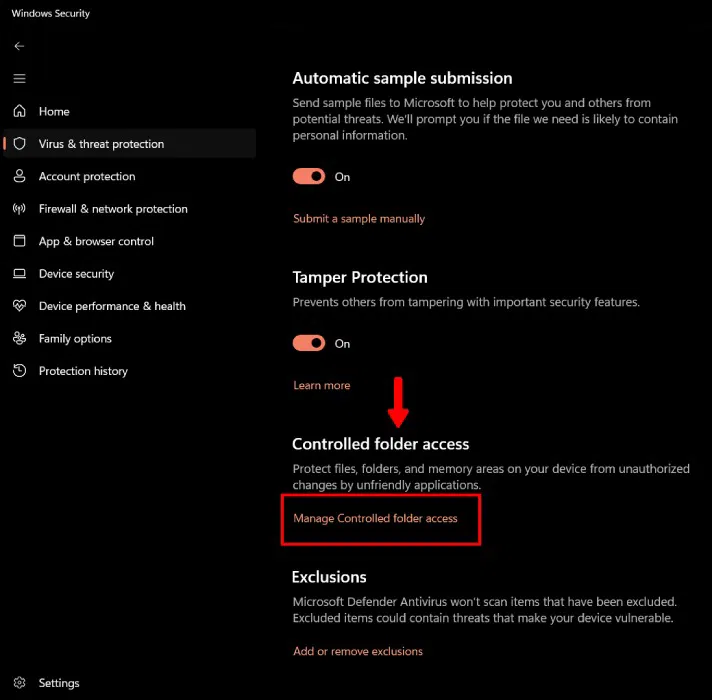 How to Disable Microsoft Defender for a Specific Application in Windows Picture 6