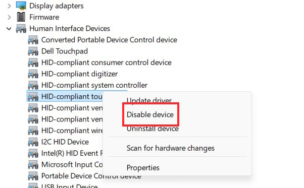 How to disable Windows 11 touchscreen Picture 2