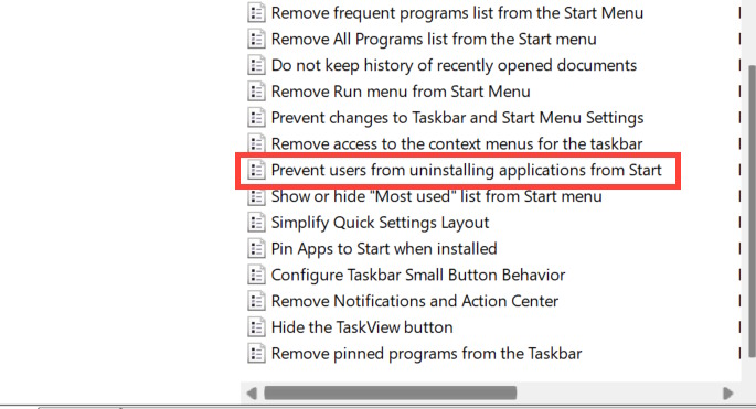 How to disable the uninstall app option in the Windows 11 Start menu. Picture 3