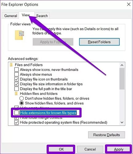 How to display file extensions and view file extensions on Windows 11/10/7/8 Picture 4