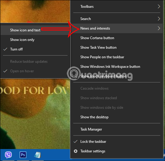 How to display weather widget on Windows 10 Taskbar Picture 1