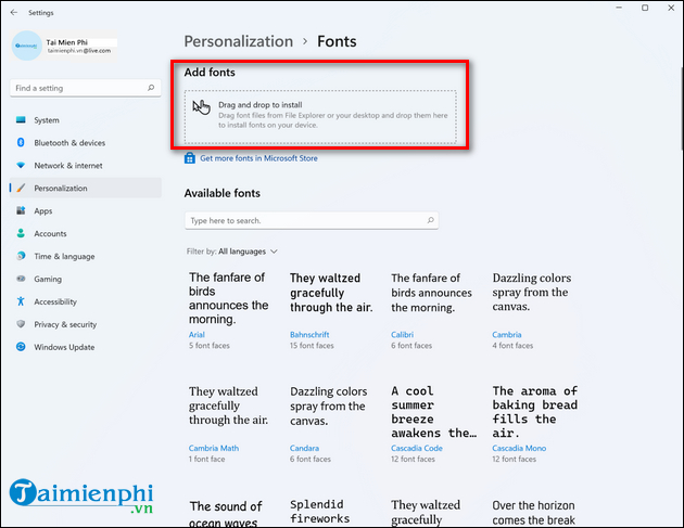 How to download and install fonts on Windows 11 simply Picture 6