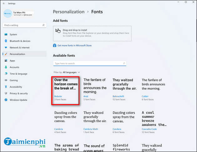 How to download and install fonts on Windows 11 simply Picture 7