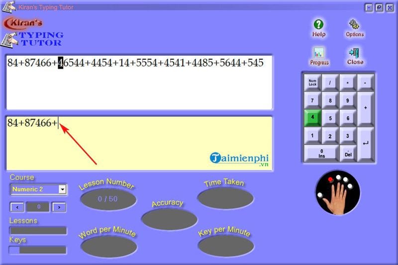 Picture 14 of How to download and use Kiran's Typing Tutor to practice 10-finger typing.