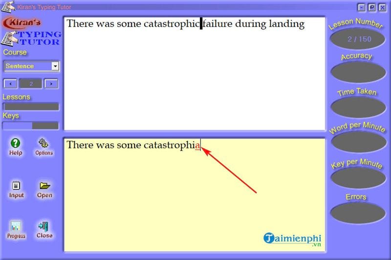 Picture 8 of How to download and use Kiran's Typing Tutor to practice 10-finger typing.