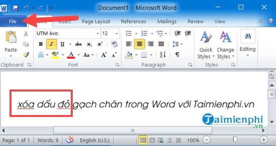 Picture 5 of How to easily and effectively remove red underlines in Word