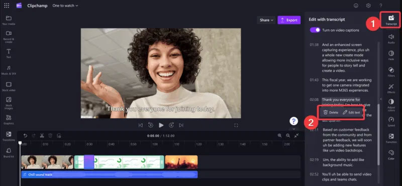How to Easily Trim Video by Removing Transcript in Clipchamp Picture 2
