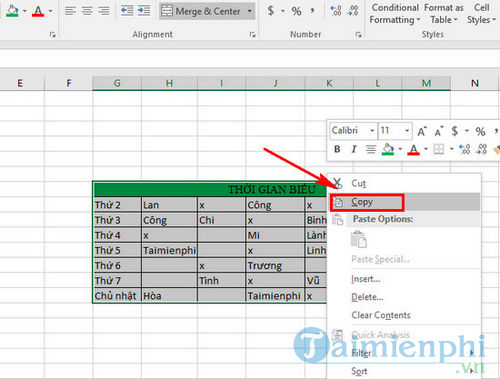 How to easily transfer Excel content to Word 2016 Picture 2