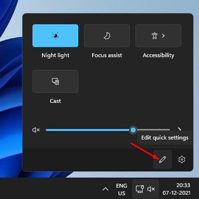 How to edit and reset Windows 11 Action Center Picture 1