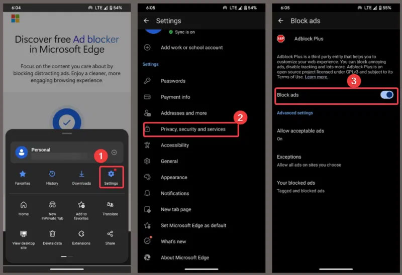 How to enable the built-in ad blocker in Microsoft Edge on Android Picture 5